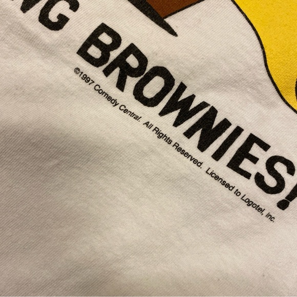 South Park VTG T-Shirt XL Measurement USA Single Stitch White Shoulder Defect - Picture 4 of 8